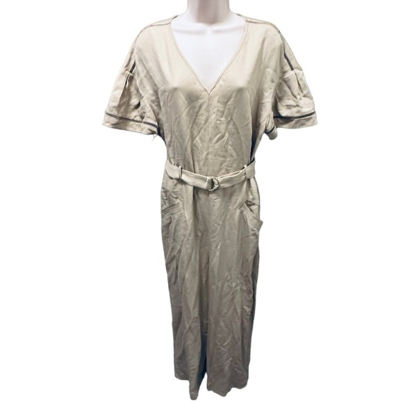 PEARL By Lela Rose Linen Tencel Blend Jumpsuit Belted size 10 - Picture 10 of 10